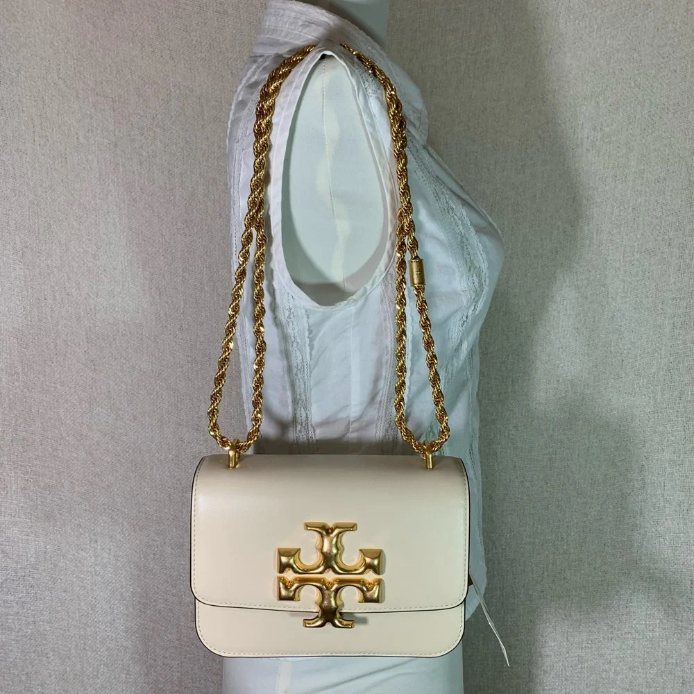 Tory Burch Cream Shoulder Bag with Gold Chain